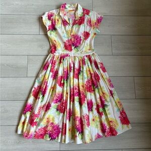 Retro Style Bernie Dexter Floral Dress M